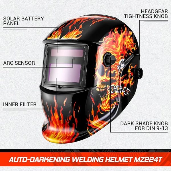 FLAMING SKULL Auto Darkening Welding Helmet | RAM SVEIS