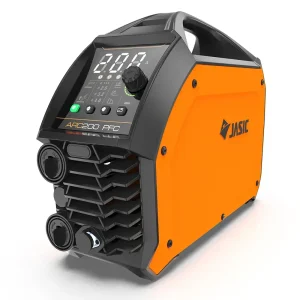 JASIC ARC 200 PFC Inverter welding machine with case and leads.