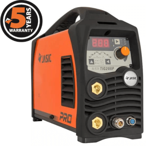 Jasic TIG 200 Pulse PFC Dual Voltage Inverter with digital controls and TIG torch.