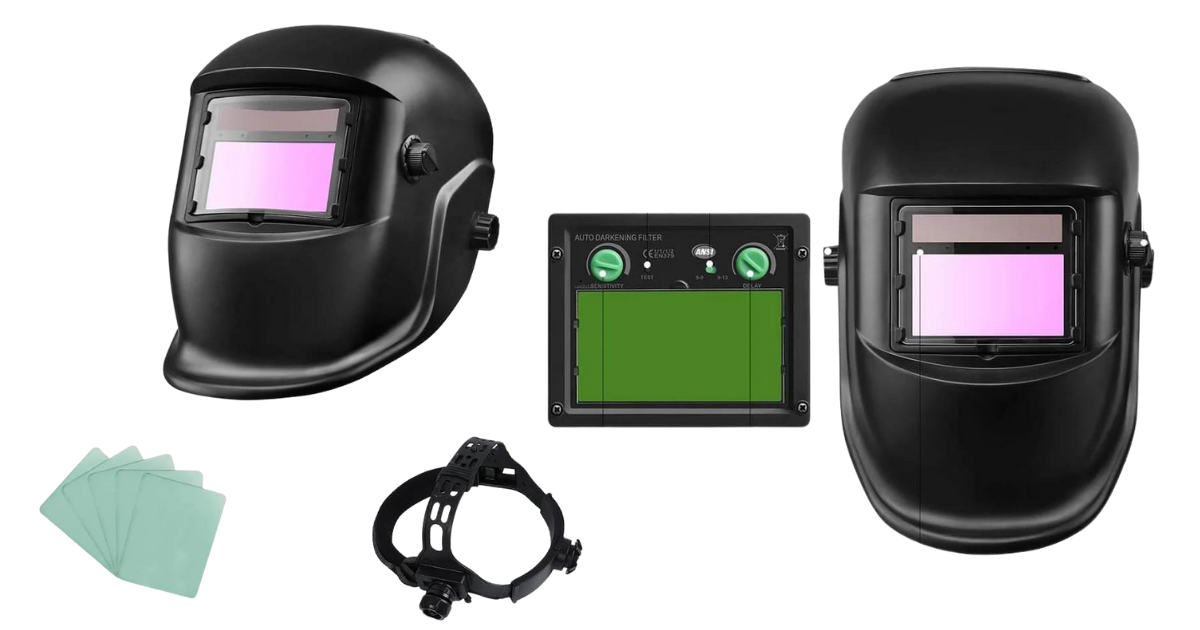 Auto Darkening Welding Helmet Black – Front View