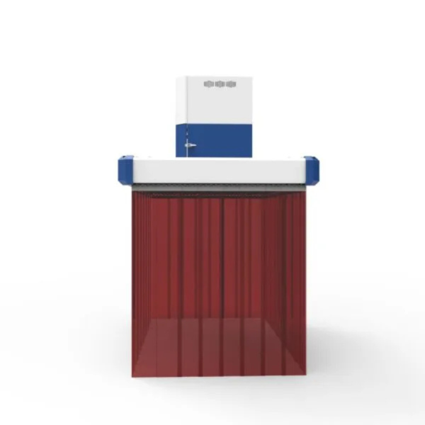 Robotic welding fume extraction system for industrial cells. Certified design, acoustic panels, and modular structure for clean air.