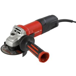 Compact electric angle grinder with 100 mm disc and anti-vibration handle