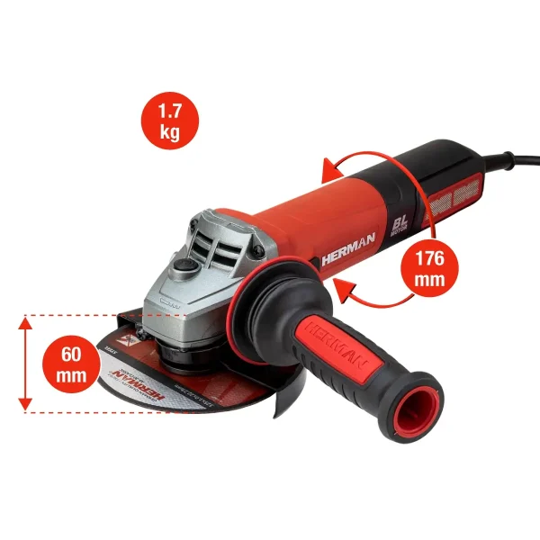 Angle Grinder HERMAN WX-12506 | 125 mm 1300 W | Warranty: 6 months - Image 2