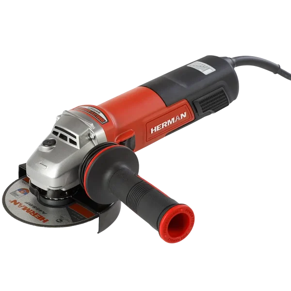 1500W variable speed compact angle grinder with 125mm disc, anti-vibration handle, and slim 65mm body – designed for safe one-handed industrial use