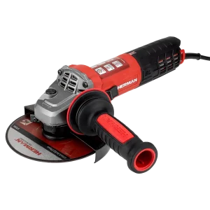 1550W brushless compact angle grinder with 150mm disc, LED indicators, soft start, and 90° rotating head – lightweight and powerful for industrial use