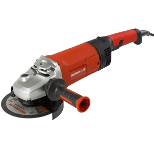 2400W industrial angle grinder with 180mm disc, ergonomic adjustable handles, and anti-vibration front grip – ideal for heavy-duty use