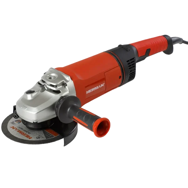 2400W industrial angle grinder with 180mm disc, ergonomic adjustable handles, and anti-vibration front grip – ideal for heavy-duty use