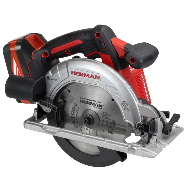 Cordless circular saw with guide rail compatibility and 165 mm blade
