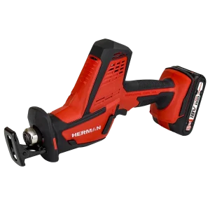 Cordless saw with LED light and ergonomic handle