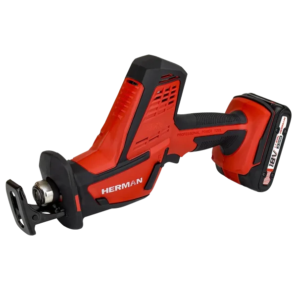 Cordless saw with LED light and ergonomic handle