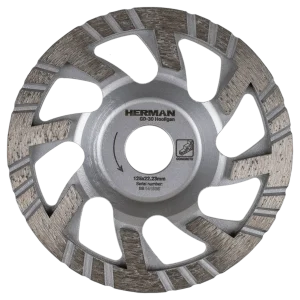 Diamond cup wheel for rough concrete with dual segment pattern
