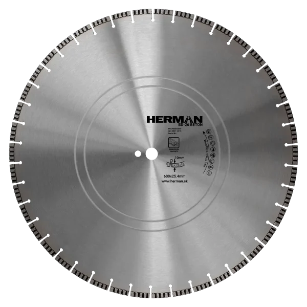 Turbo diamond blade for reinforced concrete with laser-welded segments