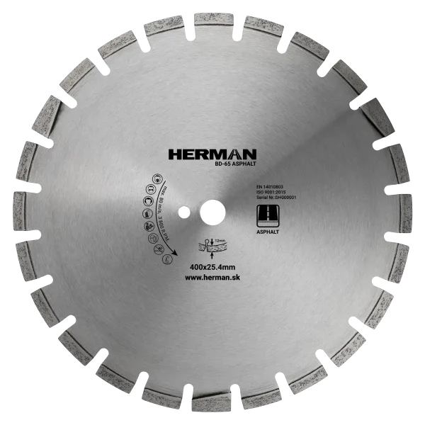 Diamond cutting blade with 12mm high segments and anti-wear design