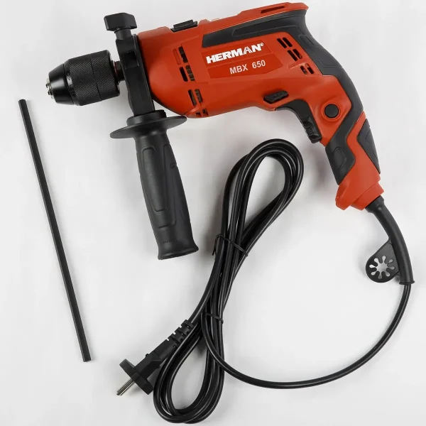 Electric drill HERMAN MBX-650 | 650 W with hammer function | Warranty: 2 years - Image 4