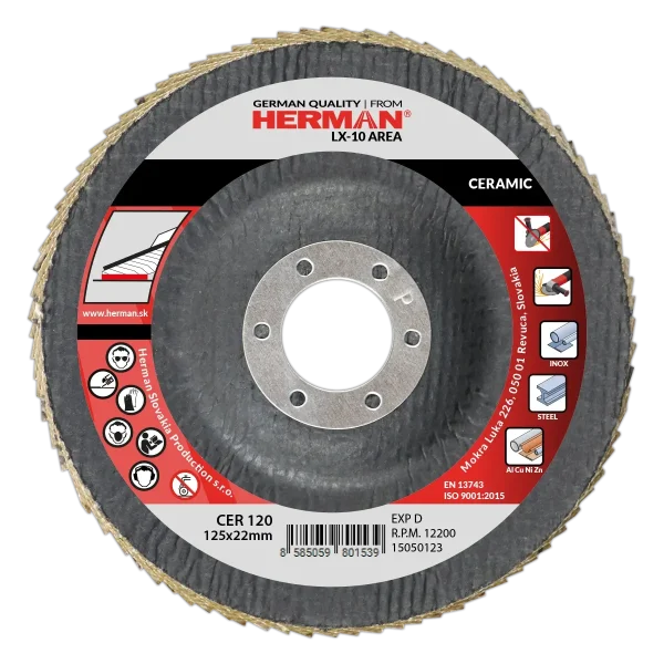 Ceramic flap disc for surface grinding with T29 conical shape