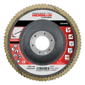 Flap disc HERMAN LX-30 Punta 125mm | P120 | ceramic