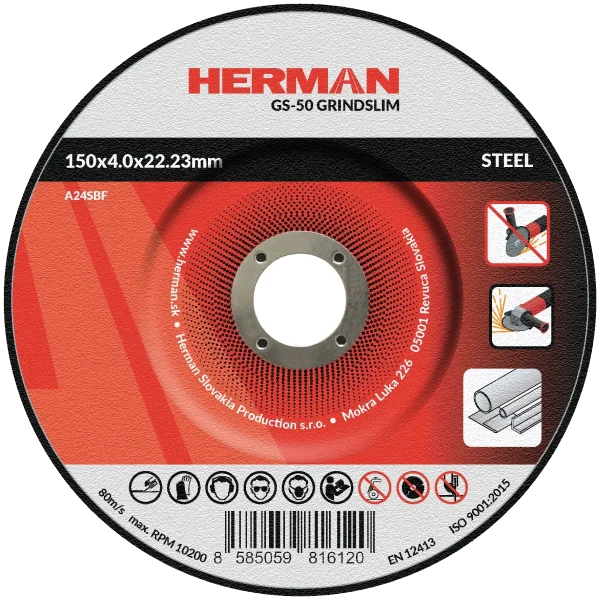 abrasive grinding disc for metal with 4mm profile