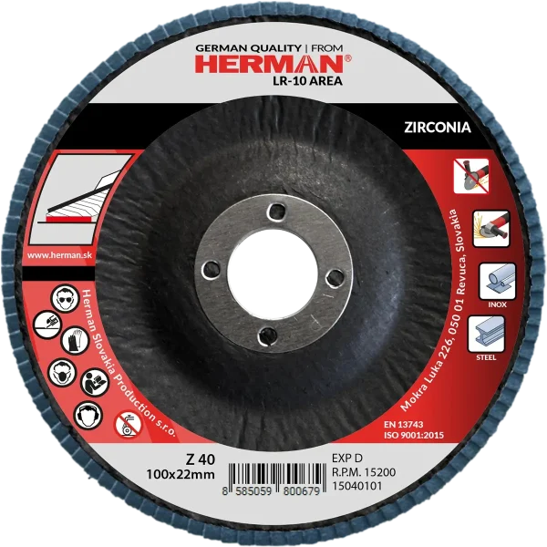 Zirconium flap disc for surface grinding with T29 shape