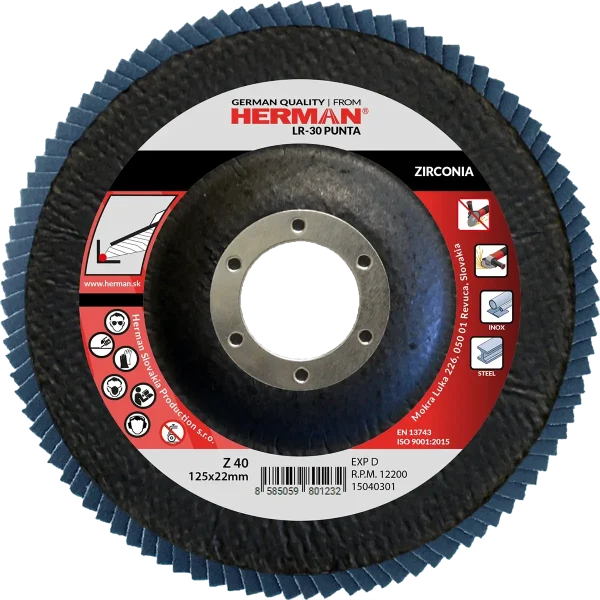 Zirconium flap disc with recessed flaps for corner grinding