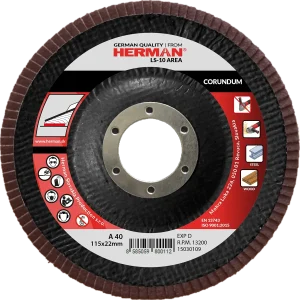 Corundum flap disc with T29 conical backing for surface grinding