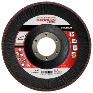 Corundum flap disc with T29 conical backing for surface grinding