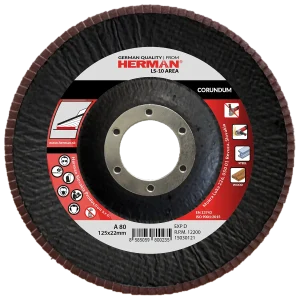 Corundum flap disc with T29 conical backing for surface grinding