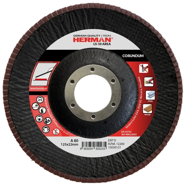 Corundum flap disc with T29 conical backing for surface grinding
