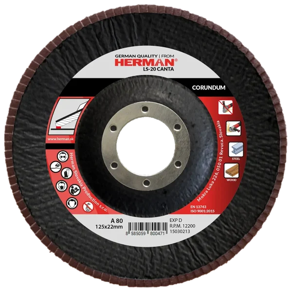 Flap disc HERMAN LS-20 Canta 125mm | P80 | corundum