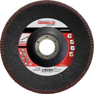 Corundum flap disc for edge grinding with T27 flat pad