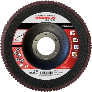 Corundum flap disc for corner grinding with recessed flaps
