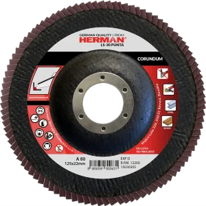 Corundum flap disc for corner grinding with recessed flaps