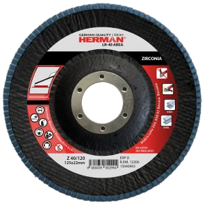 Zirconium flap disc with dual grit flaps for stainless steel