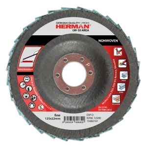 Non-woven flap disc for surface treatment with conical backing
