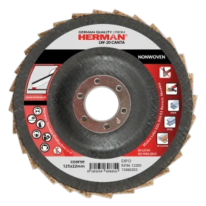Non-woven flap disc for edge finishing with nylon fiber flaps