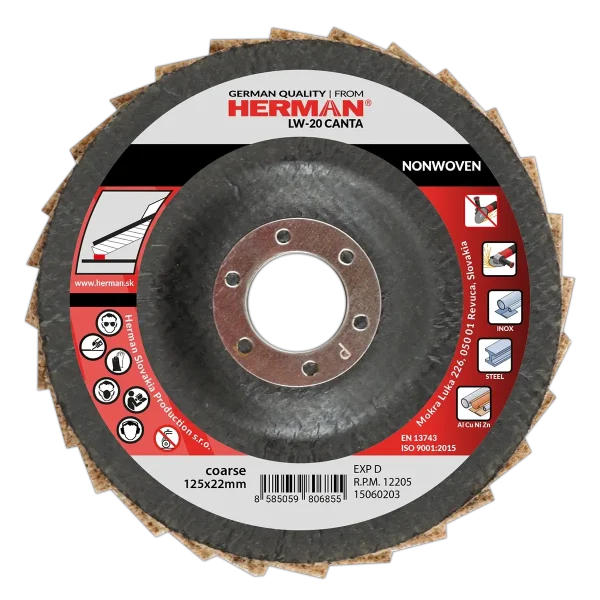 Non-woven flap disc for edge finishing with nylon fiber flaps