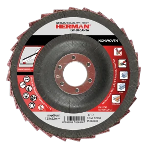 Non-woven flap disc for edge finishing with nylon fiber flaps