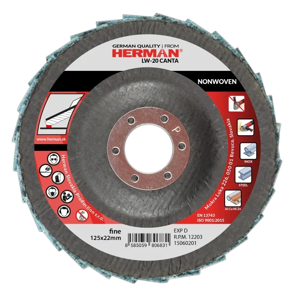 Non-woven flap disc for edge finishing with nylon fiber flaps
