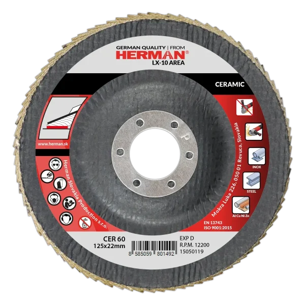 Ceramic flap disc for surface grinding with T29 conical shape