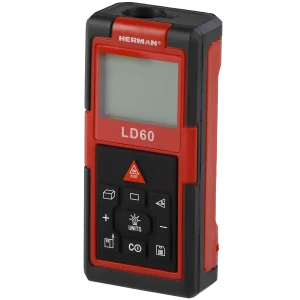 Laser distance meter with 60m range and LCD display