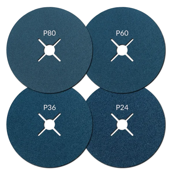 HERMAN FR-10 Zirconium Fiber Discs – Set of 100pcs | Ø125 mm or Ø180 mm | Grit P24, P36, P60, P80