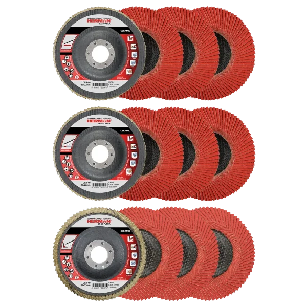 Flap discs set HERMAN QL-40 For stainless and alloy steel