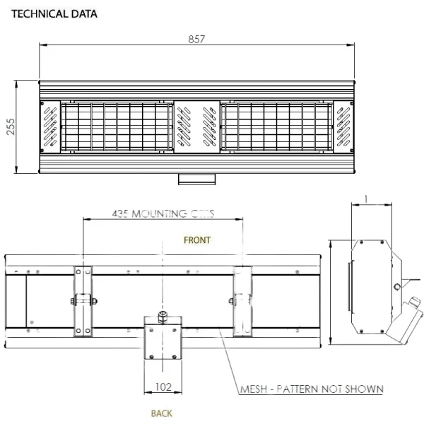 Infrared Heater Tansun Apollo Double 2 x 1.5 kW – 3kW Total Power
