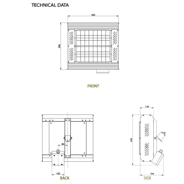 electric hall heating system Norway – 3kW model