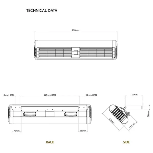 restaurant infrared heater Norway – IP55 weatherproof model