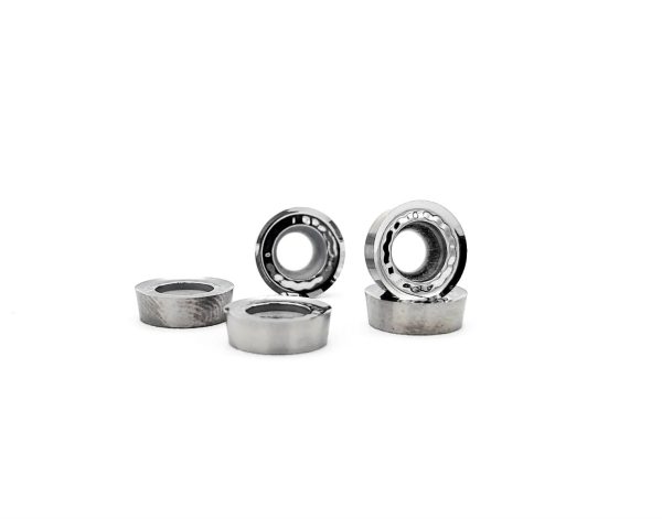 Set of 5 Carbide Inserts Ø10 mm for Kaindl Alu-Carver, polished to prevent built-up edges. Durable, turnable, and replaceable. Exclusive in Norway at RAM SVEIS.