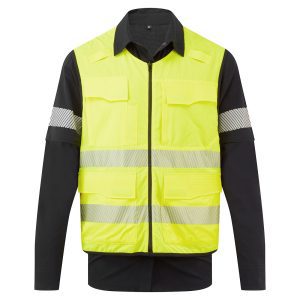 Hi-vis skjorte Portwest BX322 Ultimate Modular 5-i-1 svart gul refleks