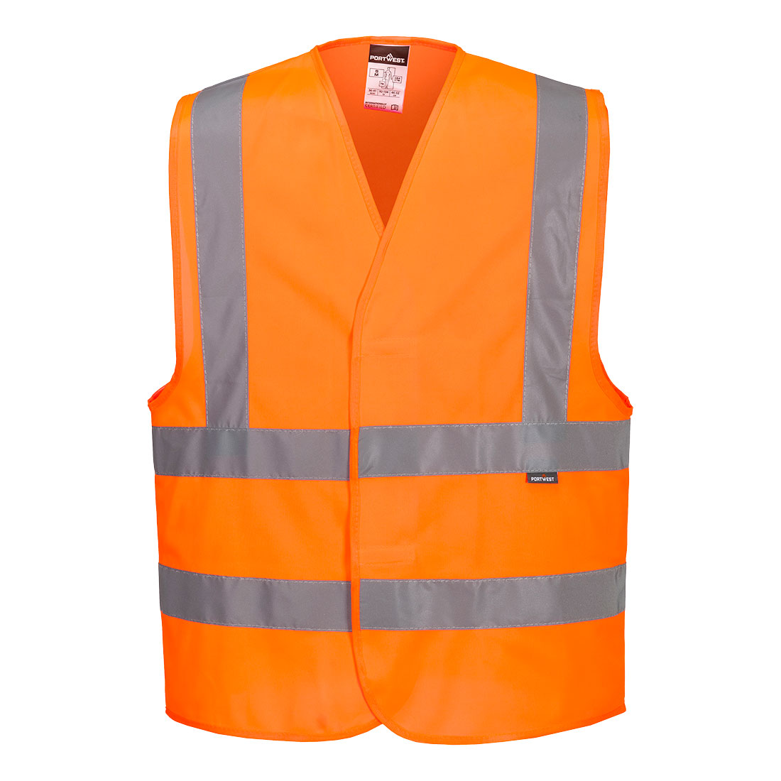 Hi-vis overtrekks vest Portwest C470 oransje med reflekterende striper klasse 2 sertifisert