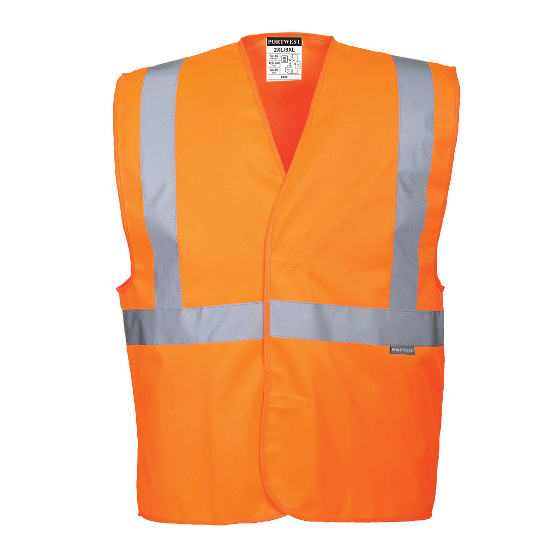 Hi-vis overtrekks vest Portwest C472 oransje høy synlighet klasse 2 jernbanesertifisert