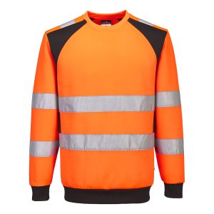 Hi-vis genser Portwest CD805 - strikket verneklær med reflekstape i orange/svart