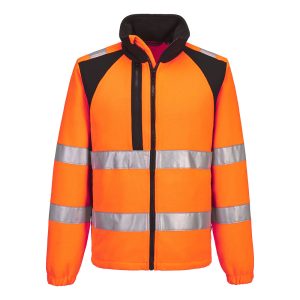 Hi-vis fleece Portwest CD807 brun vernegenser med reflekstape og strekkpaneler